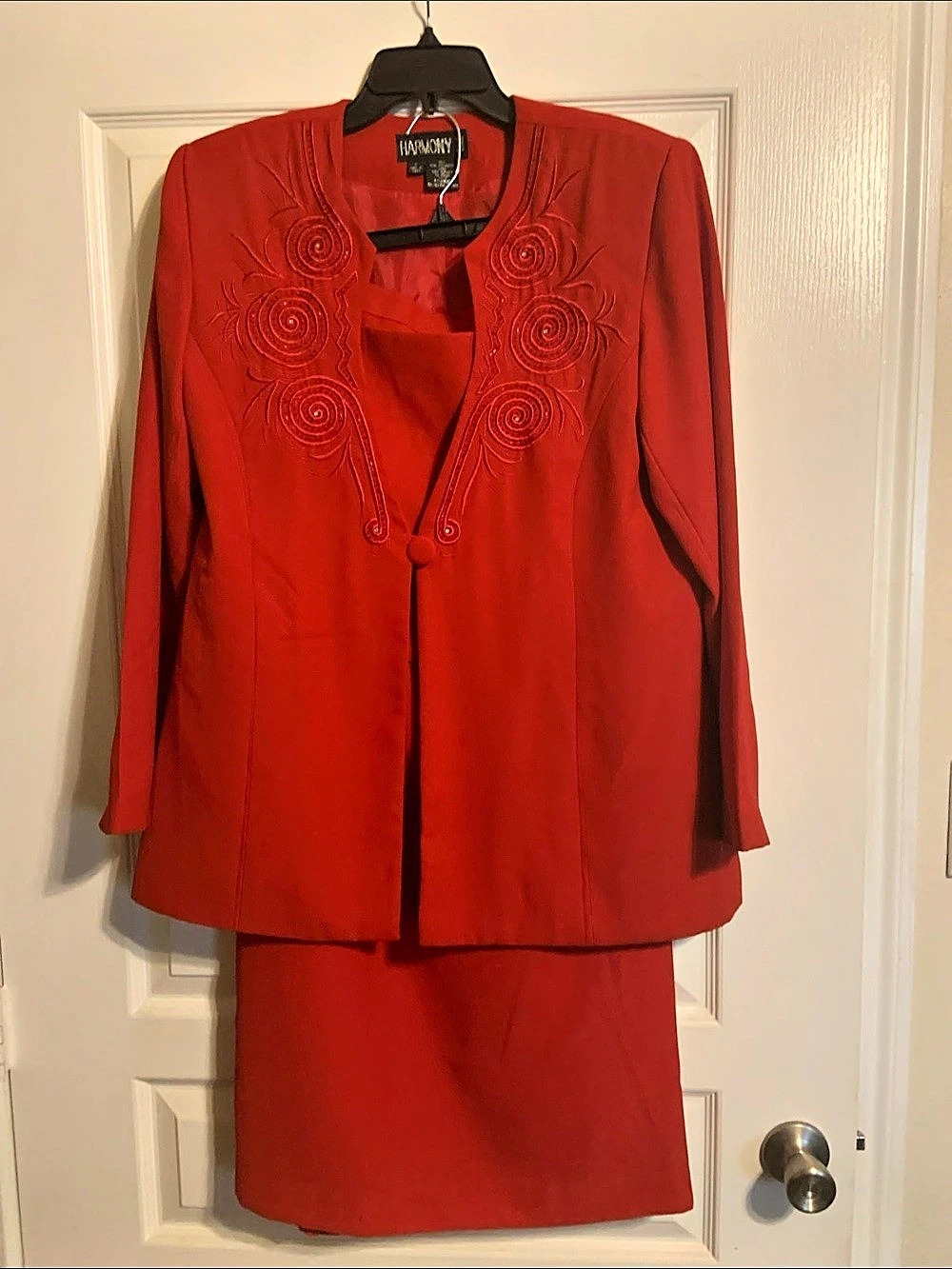 Harmony Red Embroidered Two-Piece Set Size 12